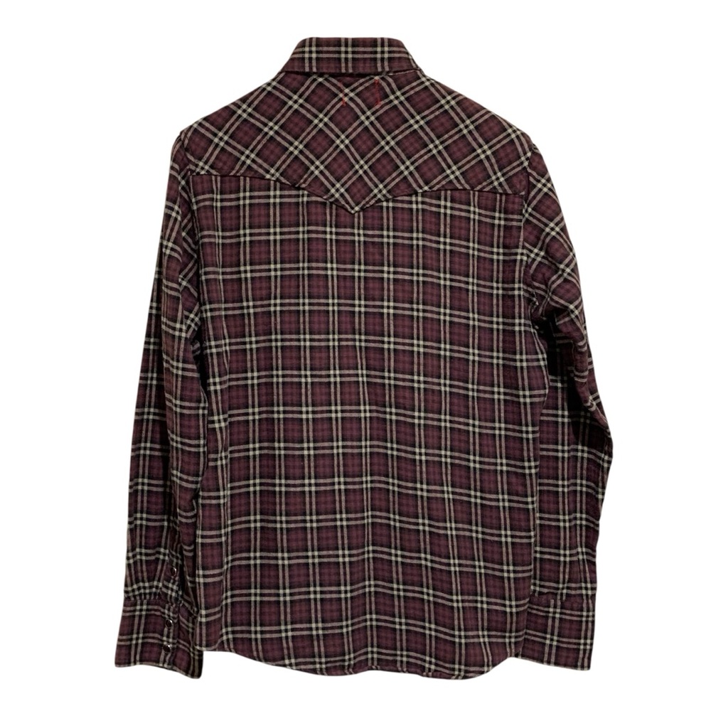 Vintage Red Brand Western Pearl Snap Buttons LS Flannel Shirt Size Large - Picture 2 of 6